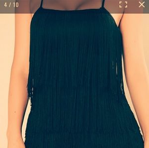 Black fringed dress